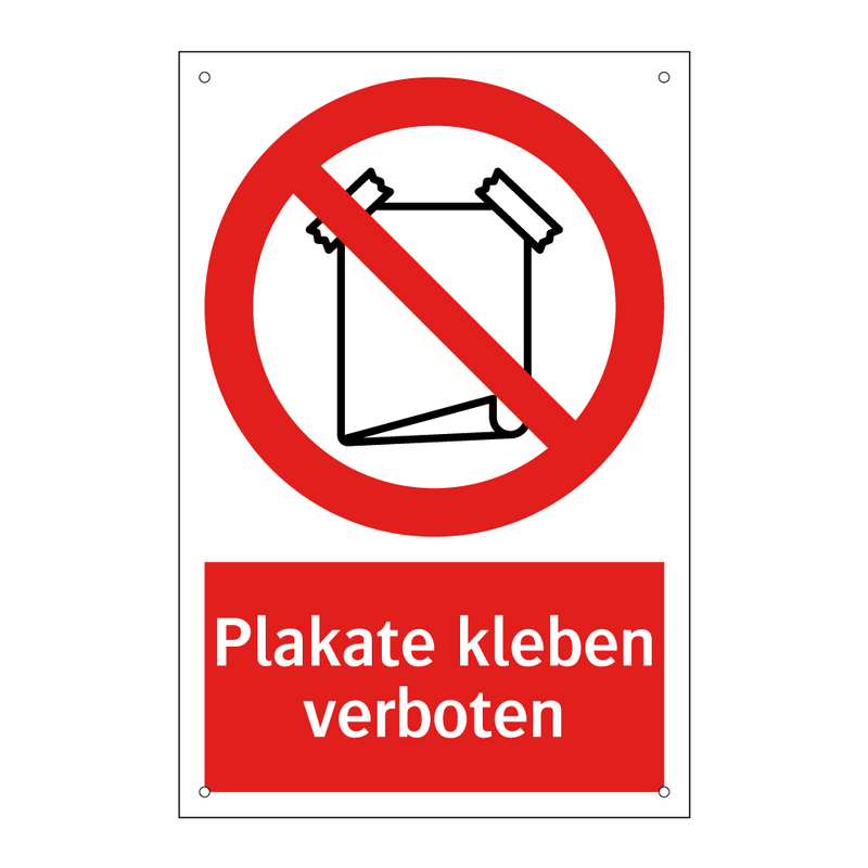 Plakate kleben verboten