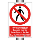 Privatgrundstück Zugang nur für Anwohner - Artikel 87, 8° des Feldkodex