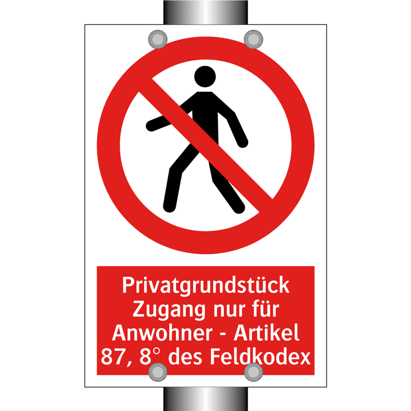 Privatgrundstück Zugang nur für Anwohner - Artikel 87, 8° des Feldkodex