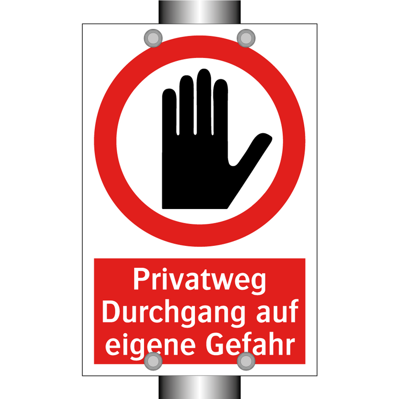 Privatweg Durchgang auf eigene Gefahr