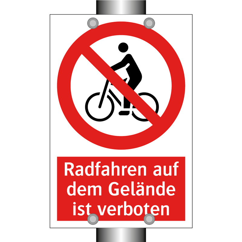 Radfahren auf dem Gelände ist verboten