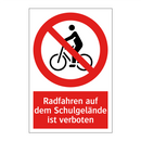 Radfahren auf dem Schulgelände ist verboten