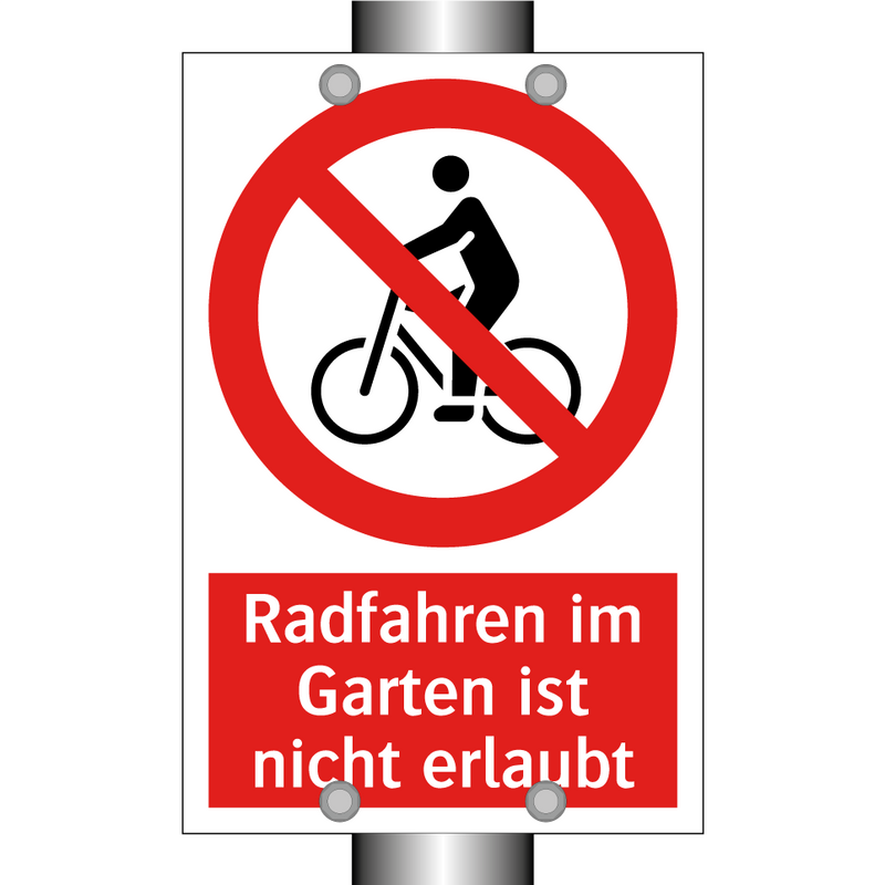 Radfahren im Garten ist nicht erlaubt