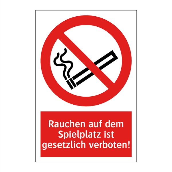 Rauchen auf dem Spielplatz ist gesetzlich verboten!