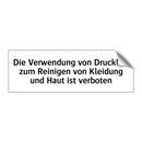 Die Verwendung von Druckluft zum Reinigen von Kleidung und Haut ist verboten