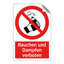 Rauchen und Dampfen verboten