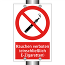 Rauchen verboten (einschließlich E-Zigaretten)