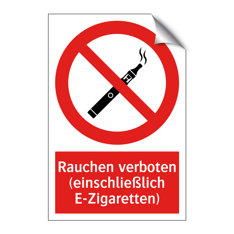 Rauchen verboten (einschließlich E-Zigaretten)