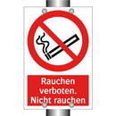 Rauchen verboten. Nicht rauchen