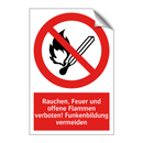 Rauchen, Feuer und offene Flammen verboten! Funkenbildung vermeiden
