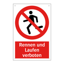 Rennen und Laufen verboten