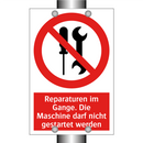 Reparaturen im Gange. Die Maschine darf nicht gestartet werden