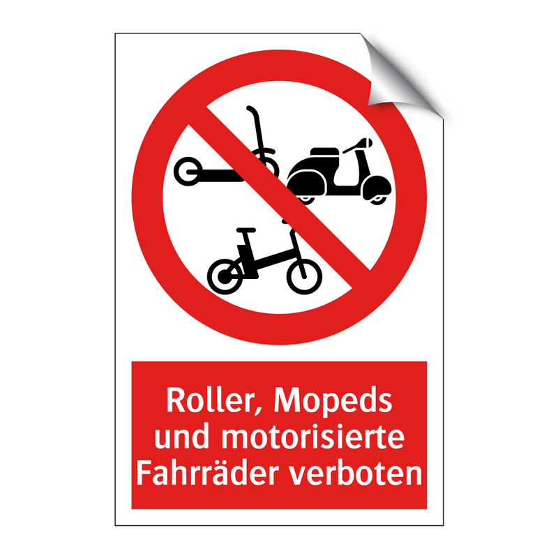 Roller, Mopeds und motorisierte Fahrräder verboten
