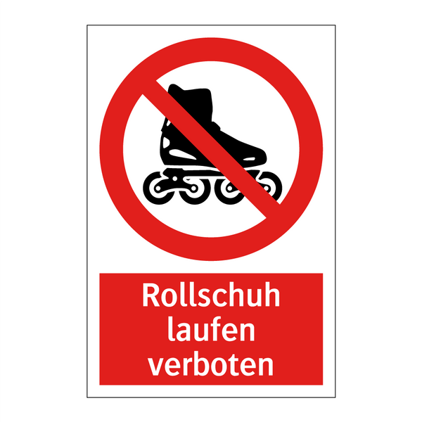 Rollschuh laufen verboten