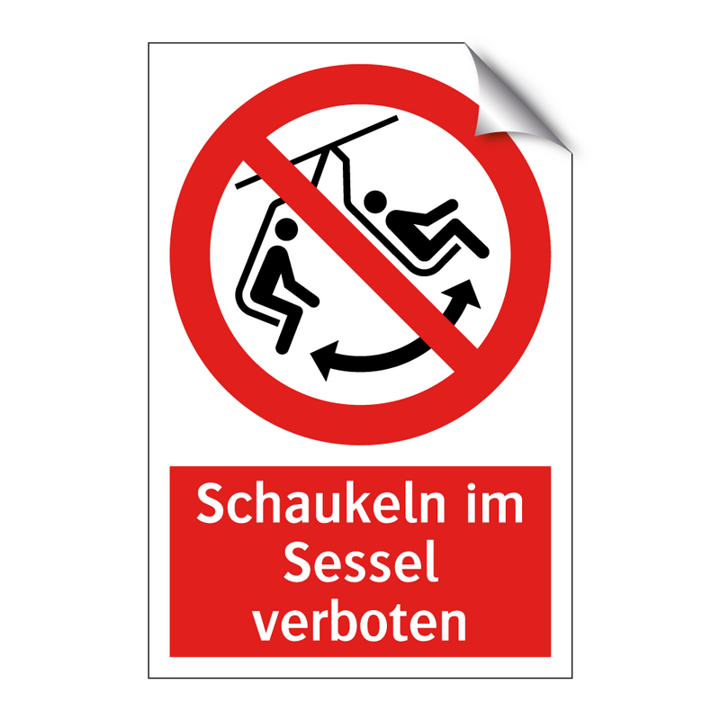 Schaukeln im Sessel verboten