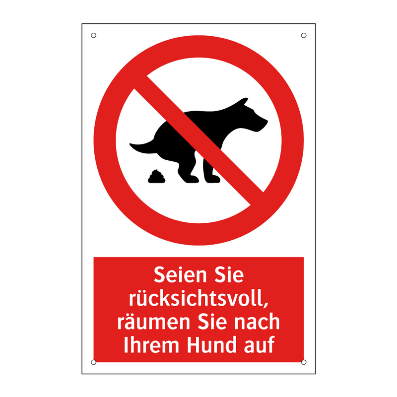 Seien Sie rücksichtsvoll, räumen Sie nach Ihrem Hund auf