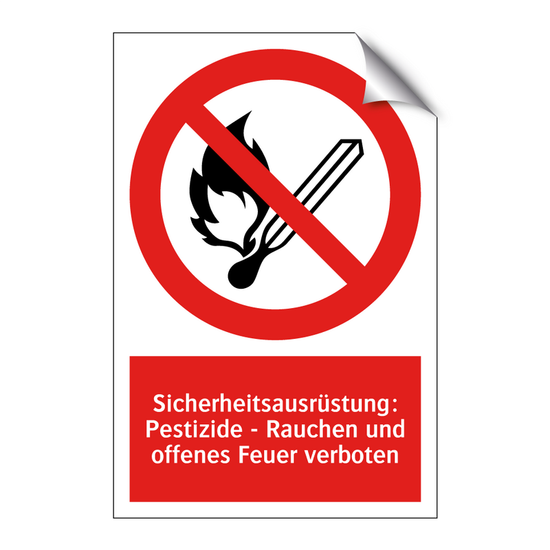 Sicherheitsausrüstung: Pestizide - Rauchen und offenes Feuer verboten