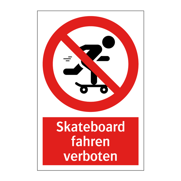 Skateboard fahren verboten