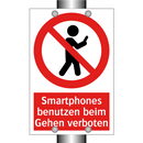 Smartphones benutzen beim Gehen verboten