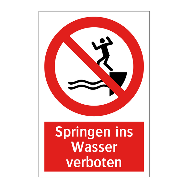 Springen ins Wasser verboten