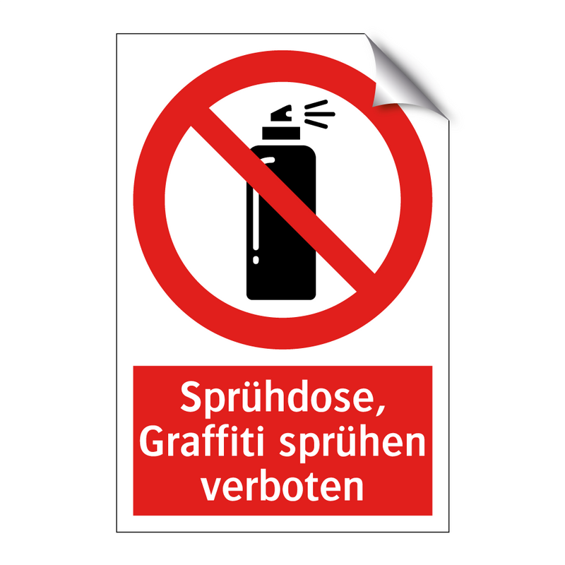 Sprühdose, Graffiti sprühen verboten