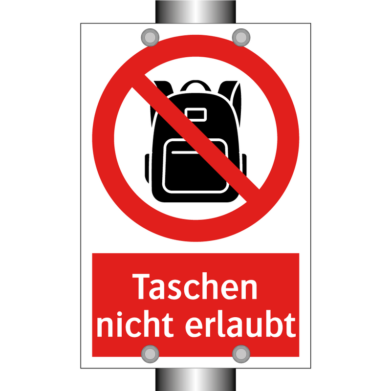 Taschen nicht erlaubt