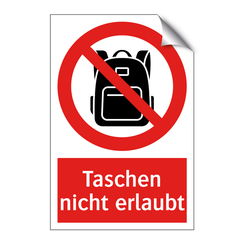 Taschen nicht erlaubt