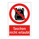 Taschen nicht erlaubt