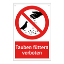 Tauben füttern verboten