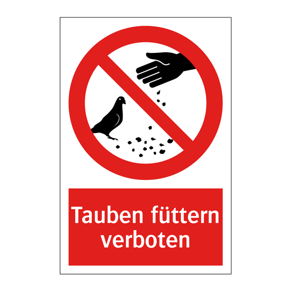 Tauben füttern verboten