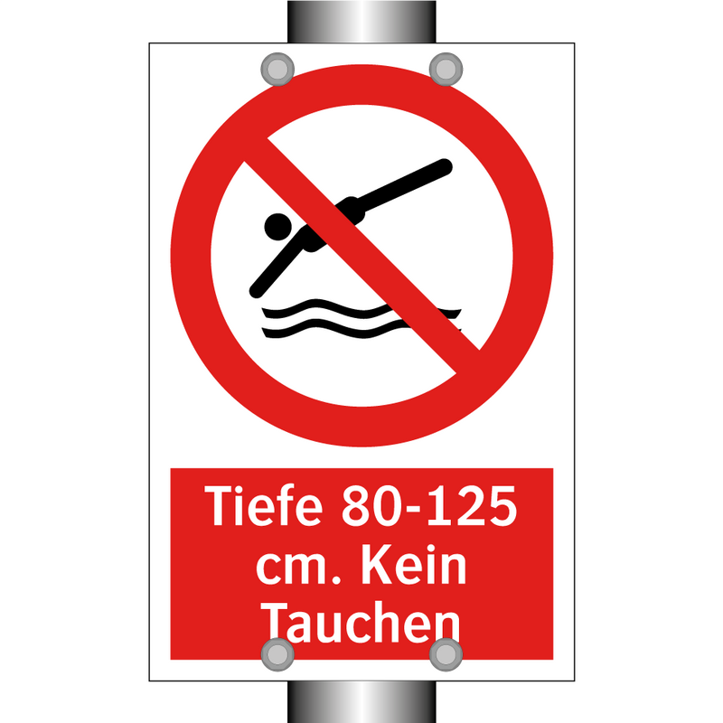 Tiefe 80-125 cm. Kein Tauchen