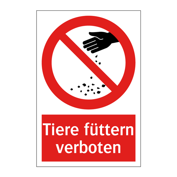 Tiere füttern verboten