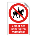 Verbot des unbefugten Mitfahrens