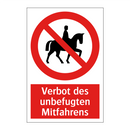 Verbot des unbefugten Mitfahrens