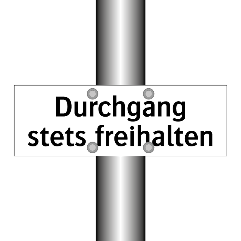 Durchgang stets freihalten