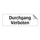 Durchgang Verboten