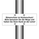 Dünenschutz ist Küstenschutz! Bitte benutzen Sie die Wege und halten Sie Ihren Hund an der Leine!