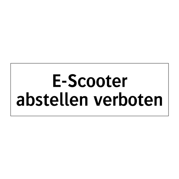 E-Scooter abstellen verboten