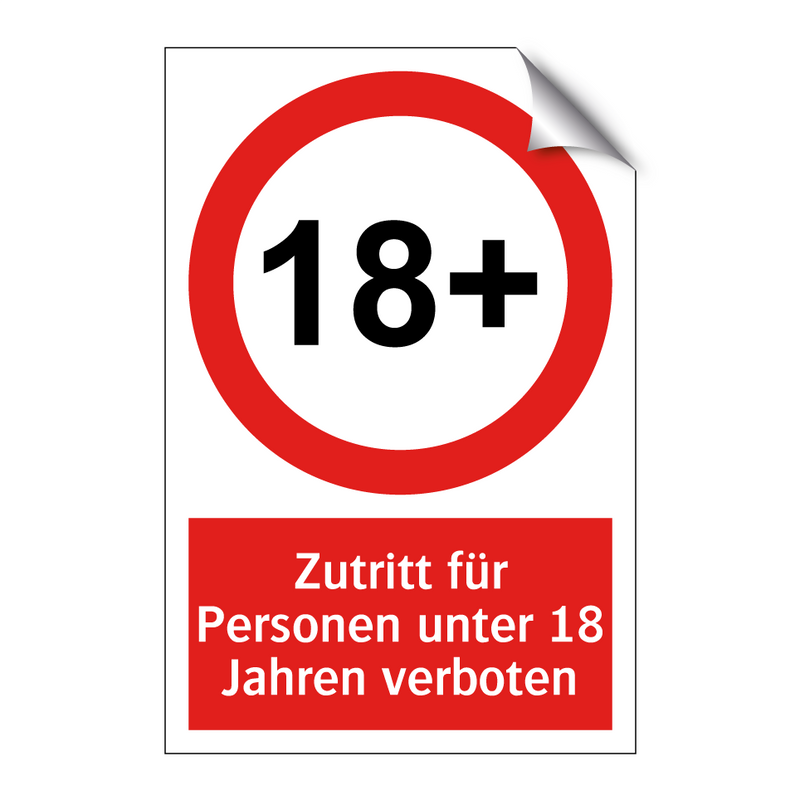 Zutritt für Personen unter 18 Jahren verboten