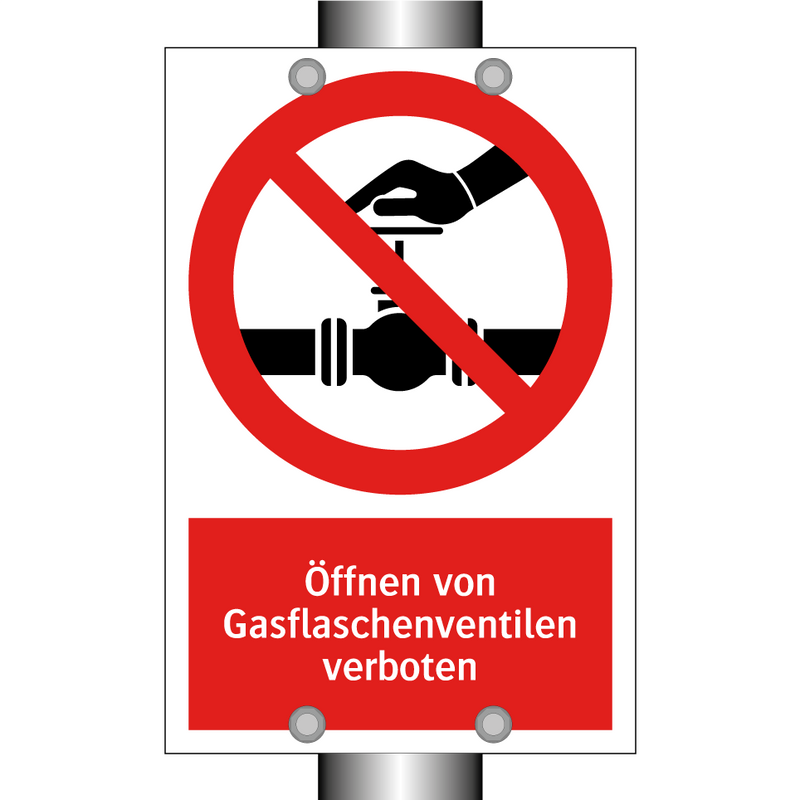 Öffnen von Gasflaschenventilen verboten