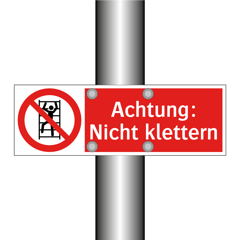 Achtung: Nicht klettern