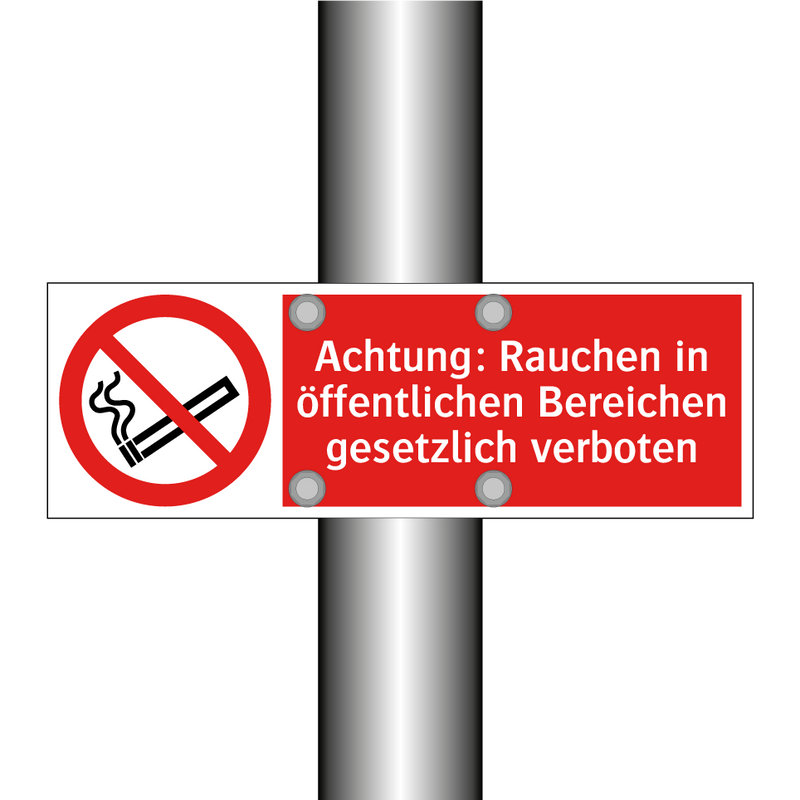 Achtung: Rauchen in öffentlichen Bereichen gesetzlich verboten