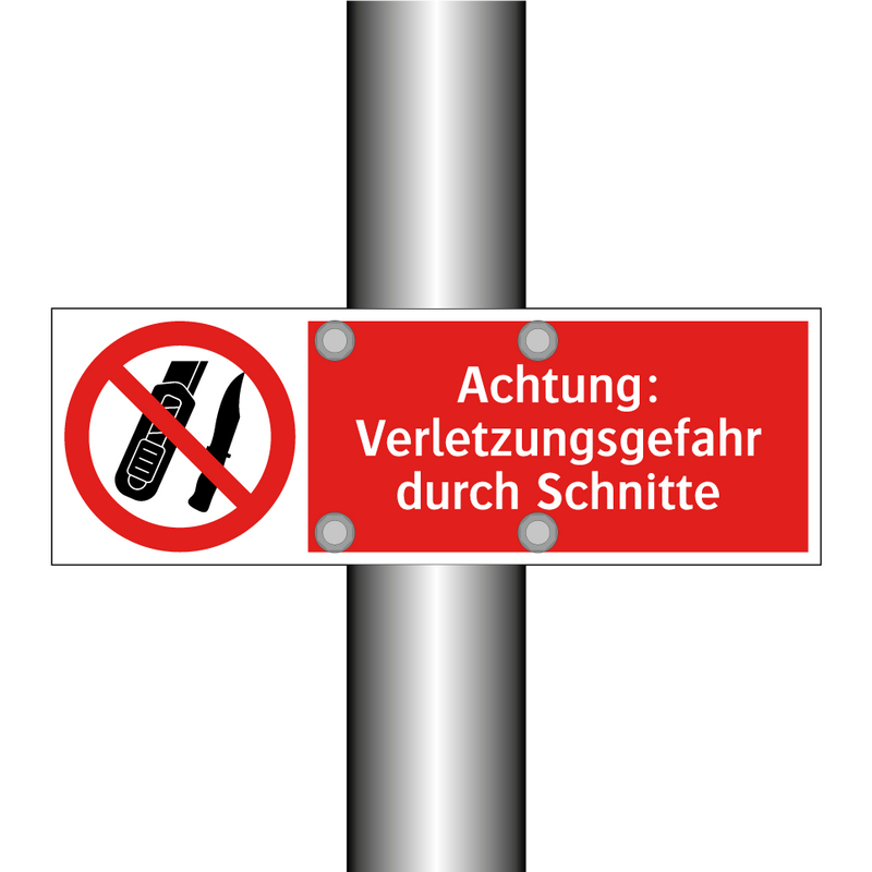 Achtung: Verletzungsgefahr durch Schnitte