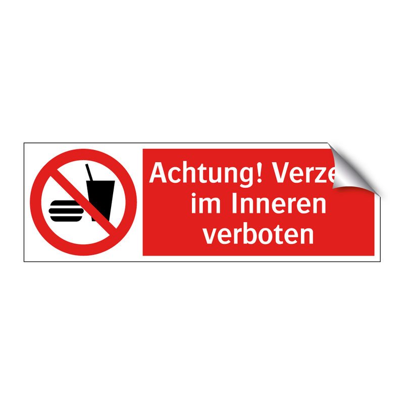 Achtung! Verzehr im Inneren verboten