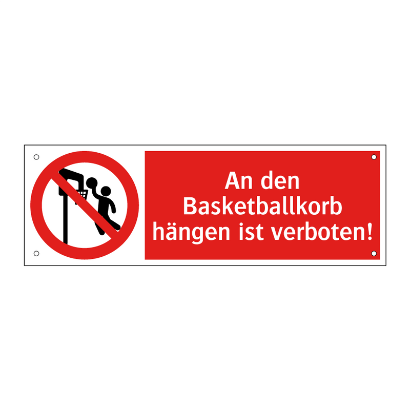 An den Basketballkorb hängen ist verboten!