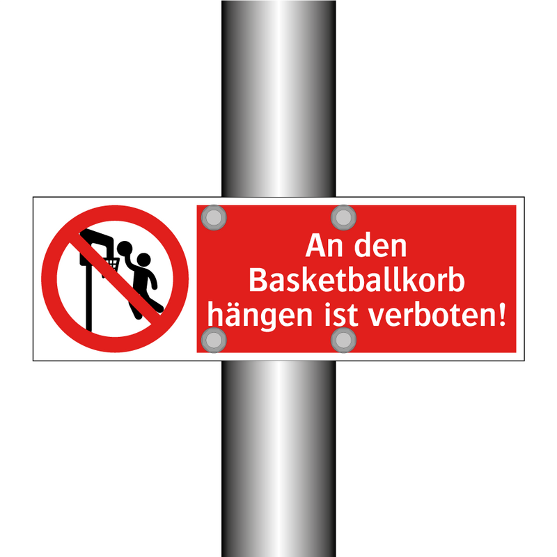 An den Basketballkorb hängen ist verboten!