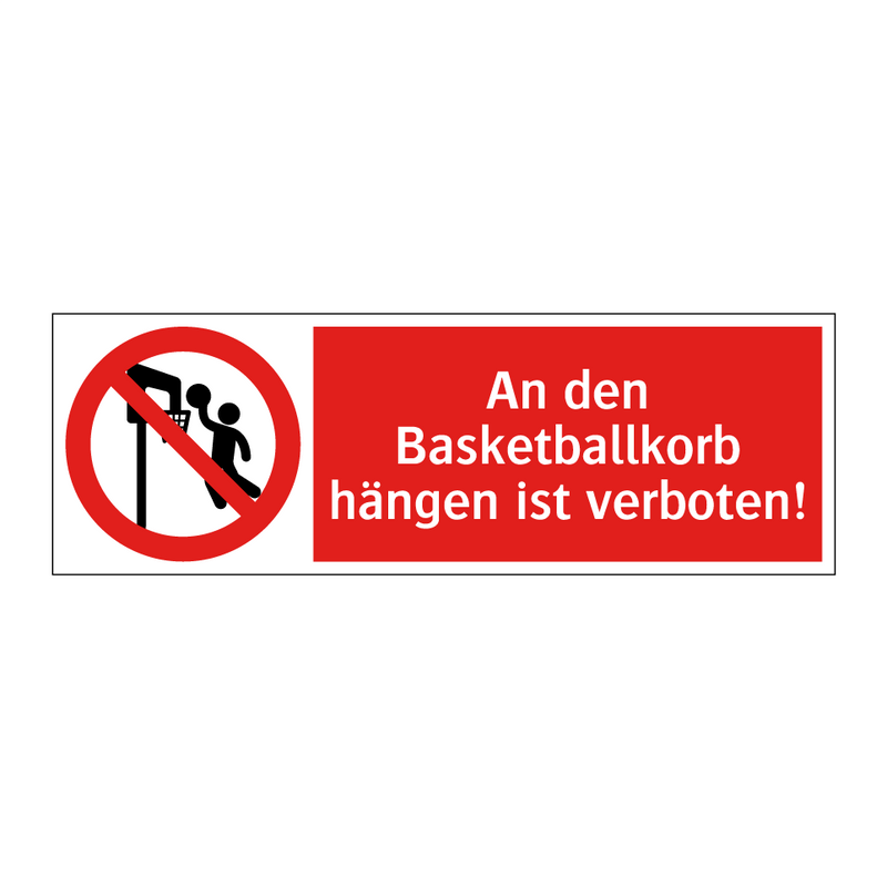 An den Basketballkorb hängen ist verboten!