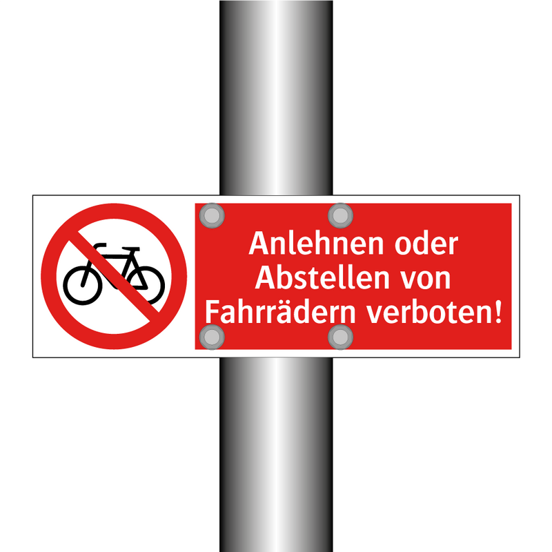 Anlehnen oder Abstellen von Fahrrädern verboten!