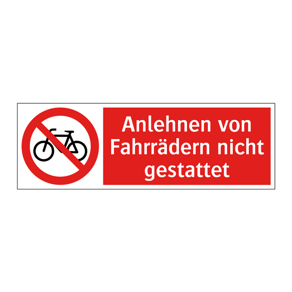 Anlehnen von Fahrrädern nicht gestattet