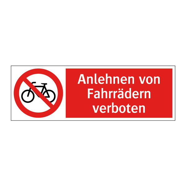Anlehnen von Fahrrädern verboten